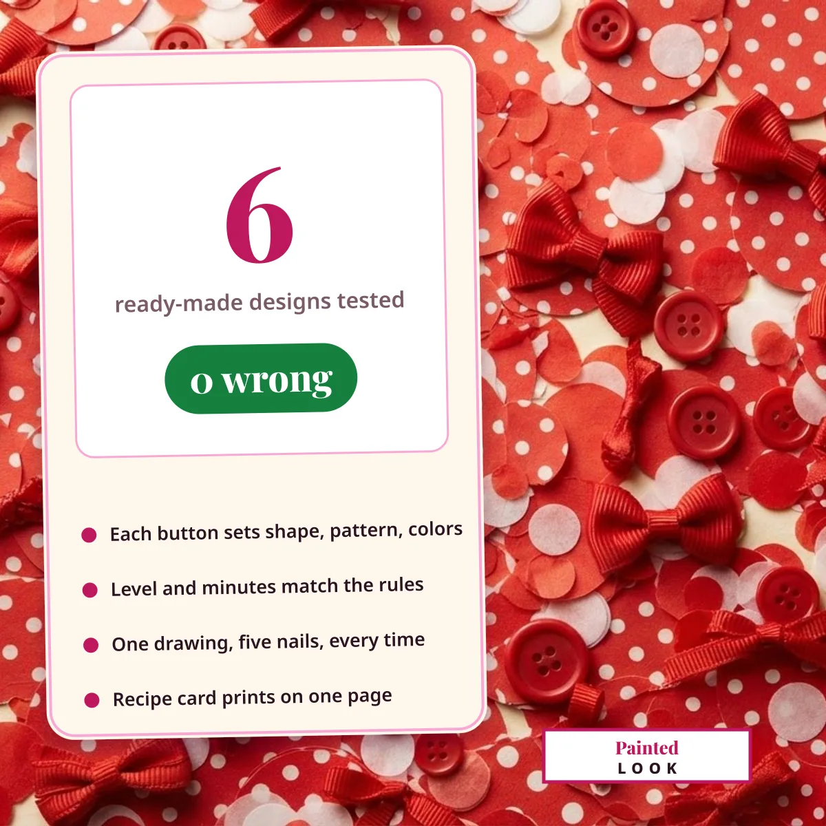 Check result: six ready-made July 4th designs tested for level and time, 0 wrong